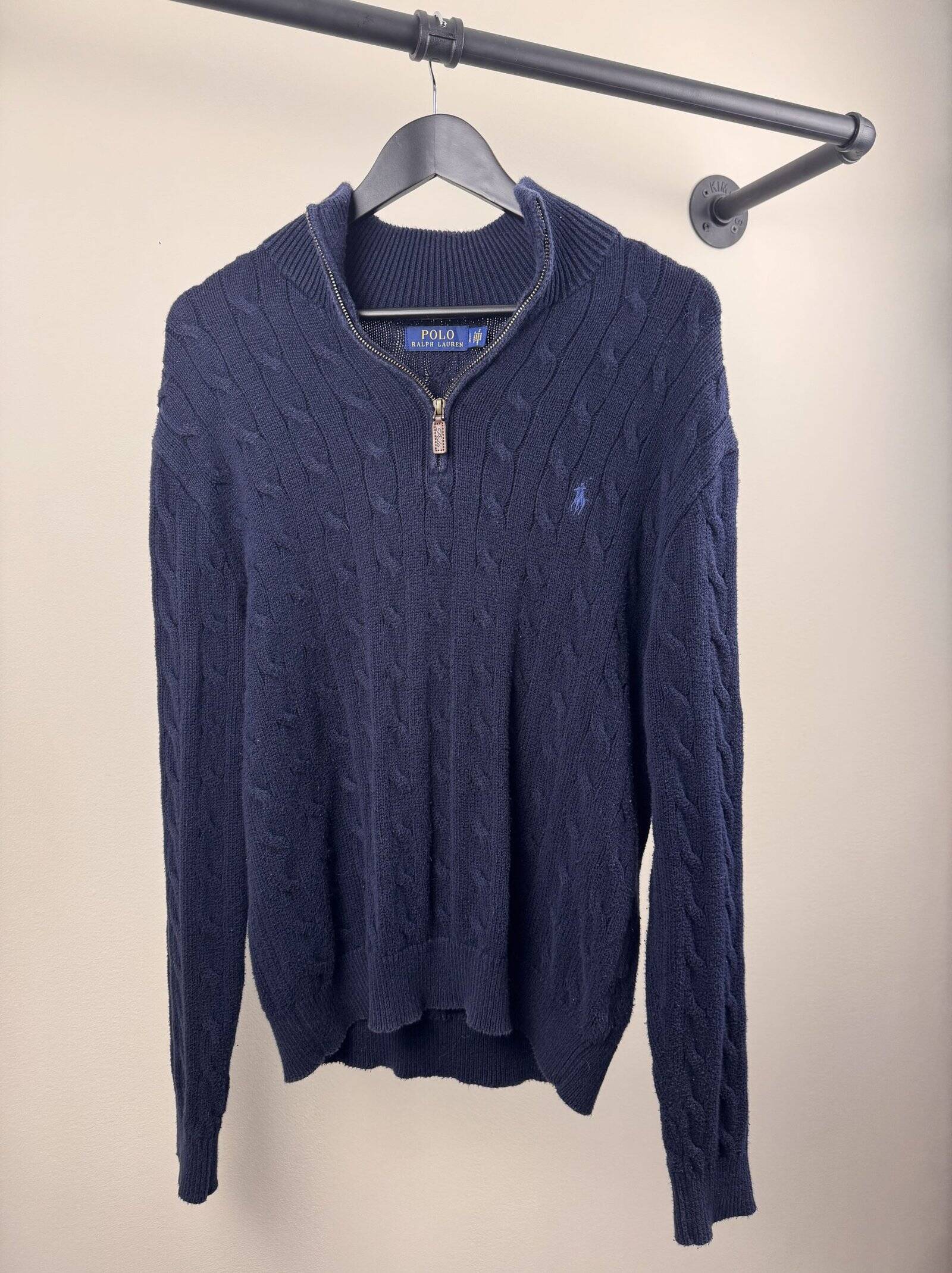 Ralph Lauren cable knit quarterzip (L)